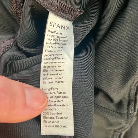 SPANX Faux Leather High Rise Black Moto Leggings Size Medium - Picture 10 of 13